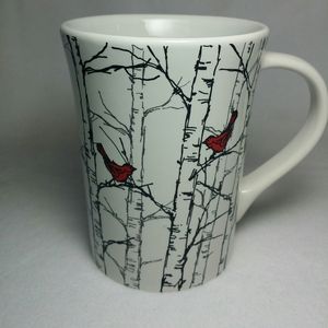 Cardinal Birch Tree Mug Winter Holidays Christmas